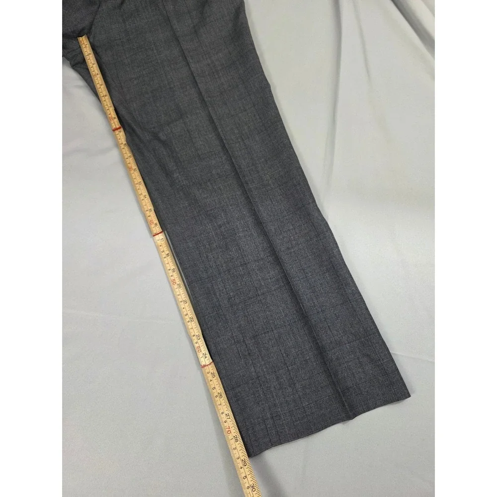 Banana Republic Modern Slim Fit Grey Glen Plaid Dress Pants Mens 36x30